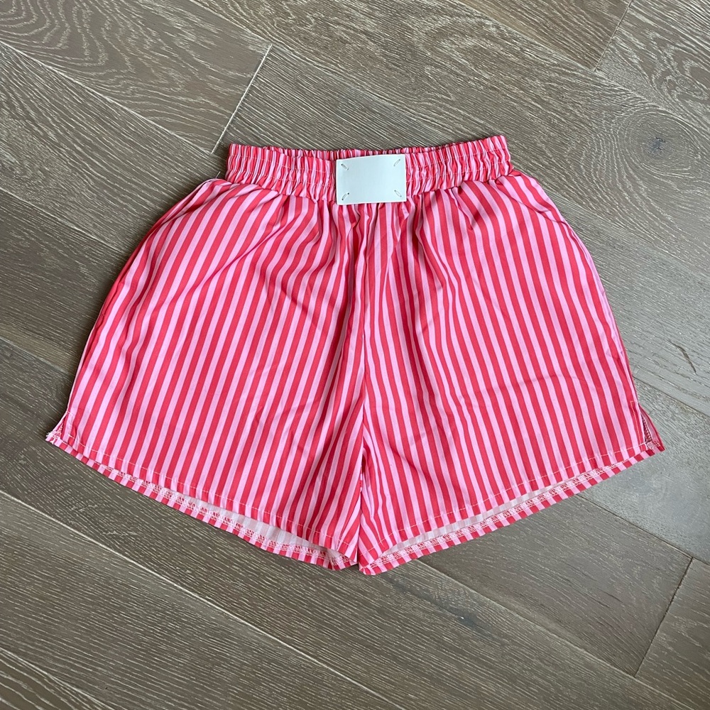 pink & red striped shorts